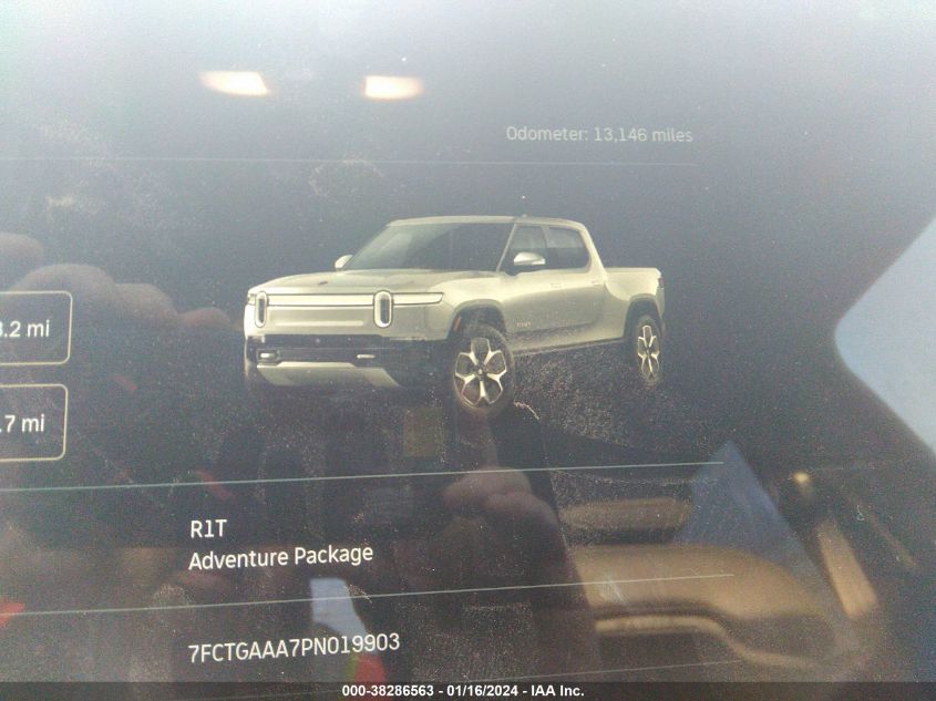 2023 Rivian R1T Adventure VIN: 7FCTGAAA7PN019903 Lot: 38286563