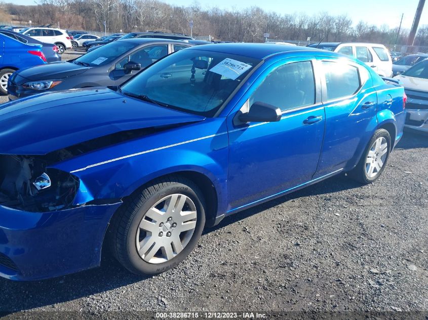 2013 Dodge Avenger Se VIN: 1C3CDZAB0DN627218 Lot: 38286715