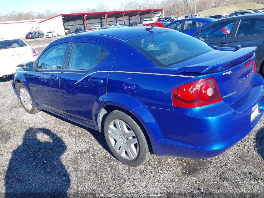 2013 Dodge Avenger Se VIN: 1C3CDZAB0DN627218 Lot: 38286715