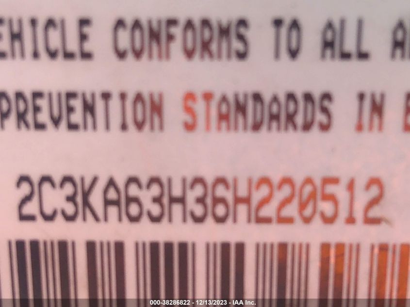 2C3KA63H36H220512 2006 Chrysler 300 C