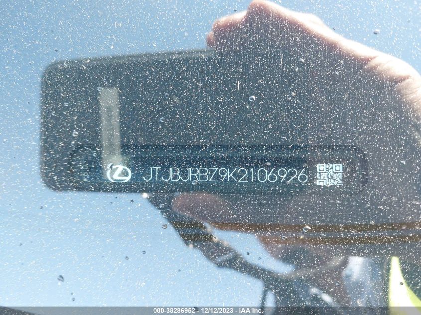 2019 Lexus Nx 300H VIN: JTJBJRBZ9K2106926 Lot: 38286952