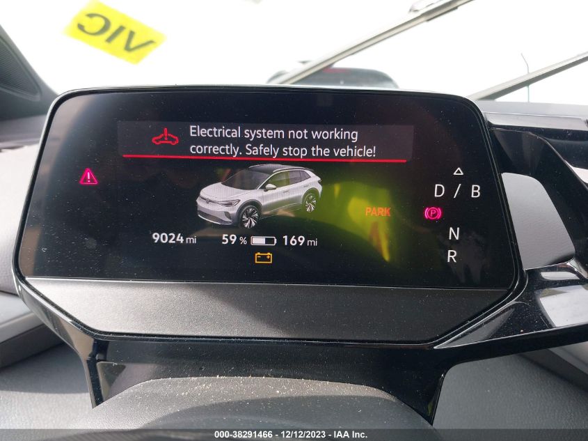 2022 Volkswagen Id.4 Pro VIN: WVGRMPE22NP059298 Lot: 38291466