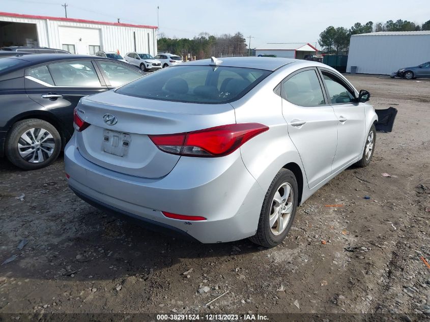 2014 Hyundai Elantra Se VIN: 5NPDH4AE8EH498180 Lot: 38291524