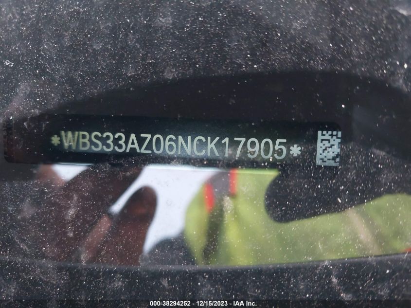 2022 BMW M4 Competition VIN: WBS33AZ06NCK17905 Lot: 38294252