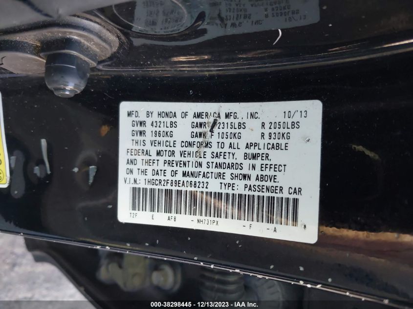 1HGCR2F89EA068232 2014 Honda Accord Exl