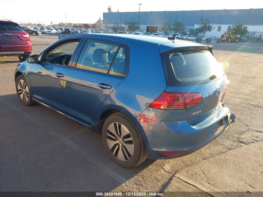 2016 Volkswagen E-Golf Se VIN: WVWKP7AU9GW915340 Lot: 38301599