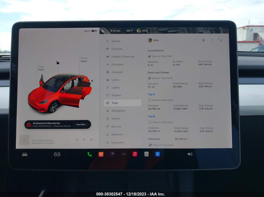 2022 TESLA MODEL Y VIN: 7SAYGAEE5NF312044
