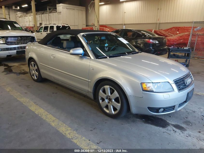 2005 Audi A4 3.0L VIN: WAUDT48H15K002309 Lot: 38305181