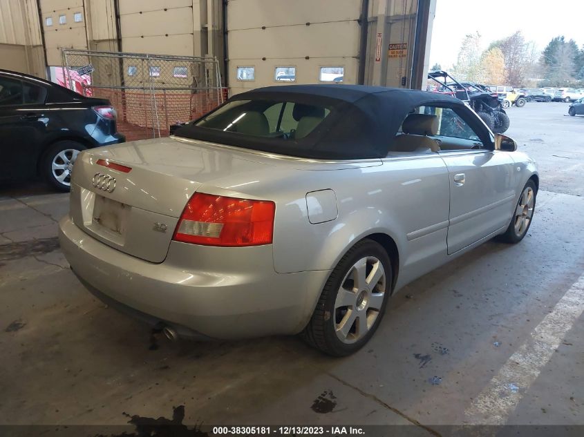 2005 Audi A4 3.0L VIN: WAUDT48H15K002309 Lot: 38305181