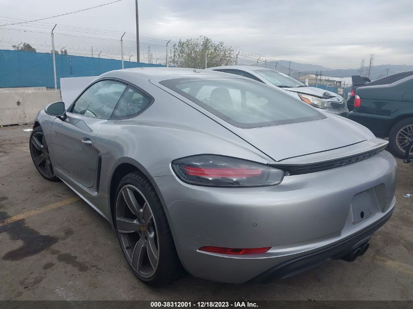 2019 Porsche 718 Cayman S VIN: WP0AB2A87KS278707 Lot: 38312001