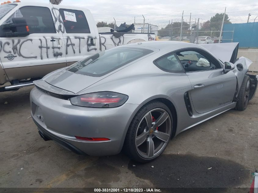 2019 Porsche 718 Cayman S VIN: WP0AB2A87KS278707 Lot: 38312001