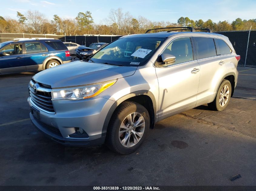 2014 Toyota Highlander Xle V6 VIN: 5TDJKRFH1ES065363 Lot: 38313839