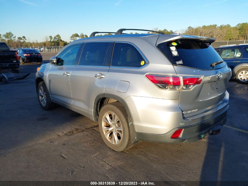 2014 Toyota Highlander Xle V6 VIN: 5TDJKRFH1ES065363 Lot: 38313839