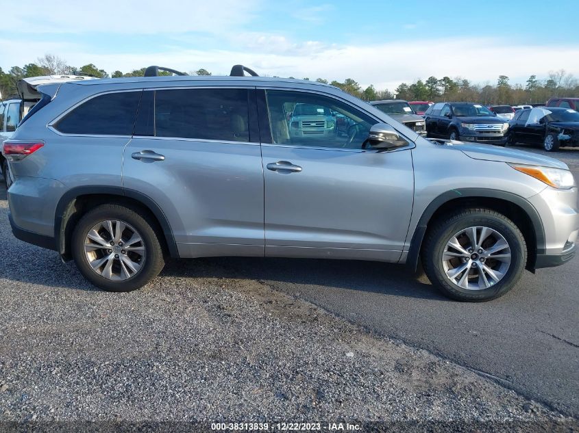 2014 Toyota Highlander Xle V6 VIN: 5TDJKRFH1ES065363 Lot: 38313839