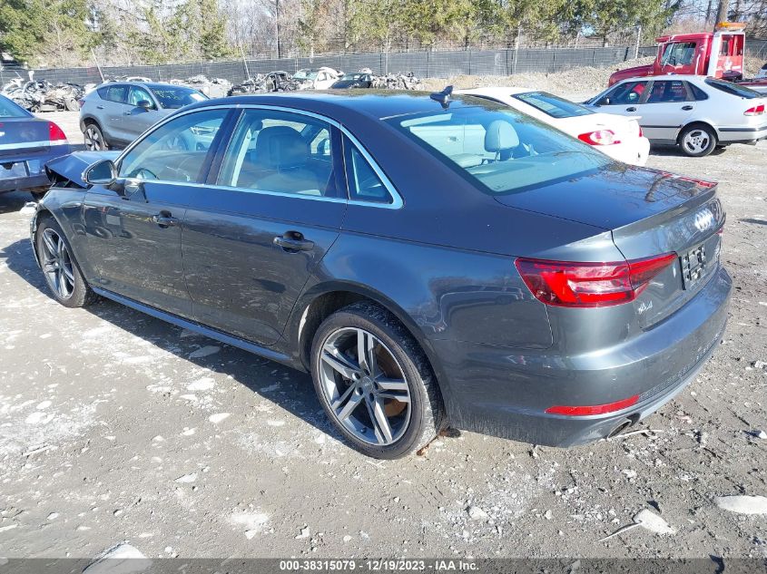 2018 Audi A4 2.0T Premium/2.0T Tech Premium VIN: WAUENAF49JN016058 Lot: 38315079