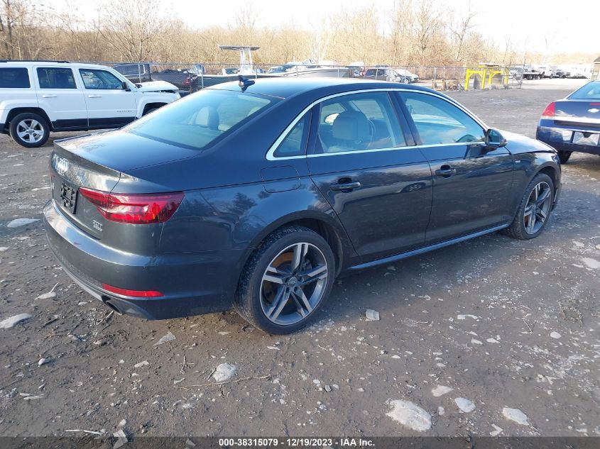 2018 Audi A4 2.0T Premium/2.0T Tech Premium VIN: WAUENAF49JN016058 Lot: 38315079