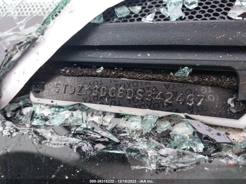 2013 Toyota Sienna L V6 7 Passenger VIN: 5TDZK3DC8DS342497 Lot: 38315222