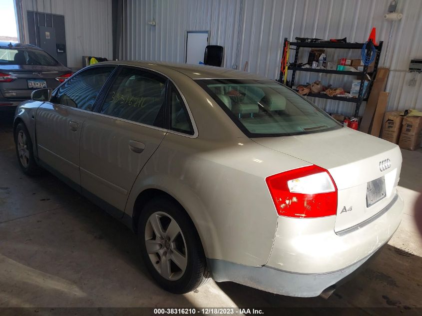 2002 Audi A4 3.0L VIN: WAUJT68E12A170862 Lot: 38316210