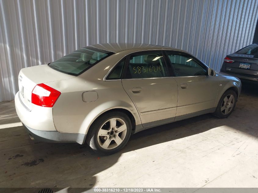 2002 Audi A4 3.0L VIN: WAUJT68E12A170862 Lot: 38316210