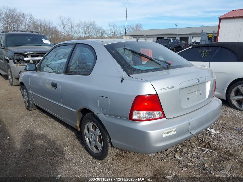 2002 Hyundai Accent Gs VIN: KMHCG35C22U190162 Lot: 38318277