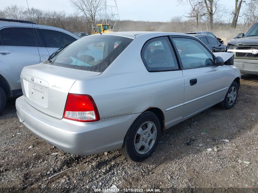 2002 Hyundai Accent Gs VIN: KMHCG35C22U190162 Lot: 38318277