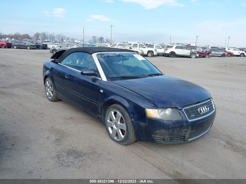 2005 Audi A4 3.0L VIN: WAUDT48H85K006289 Lot: 38321396