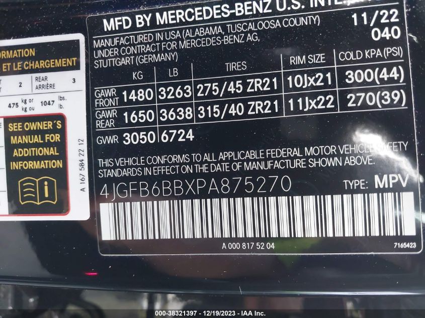 4JGFB6BBXPA875270 2023 Mercedes-Benz Amg Gle 53 4Matic