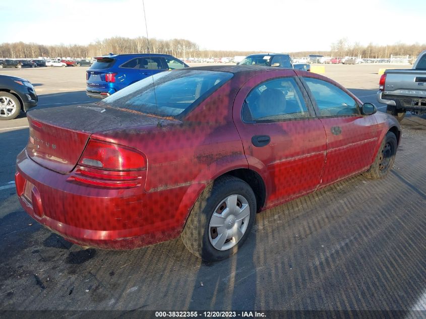 2004 Dodge Stratus Se VIN: 1B3EL36X14N301857 Lot: 38322355