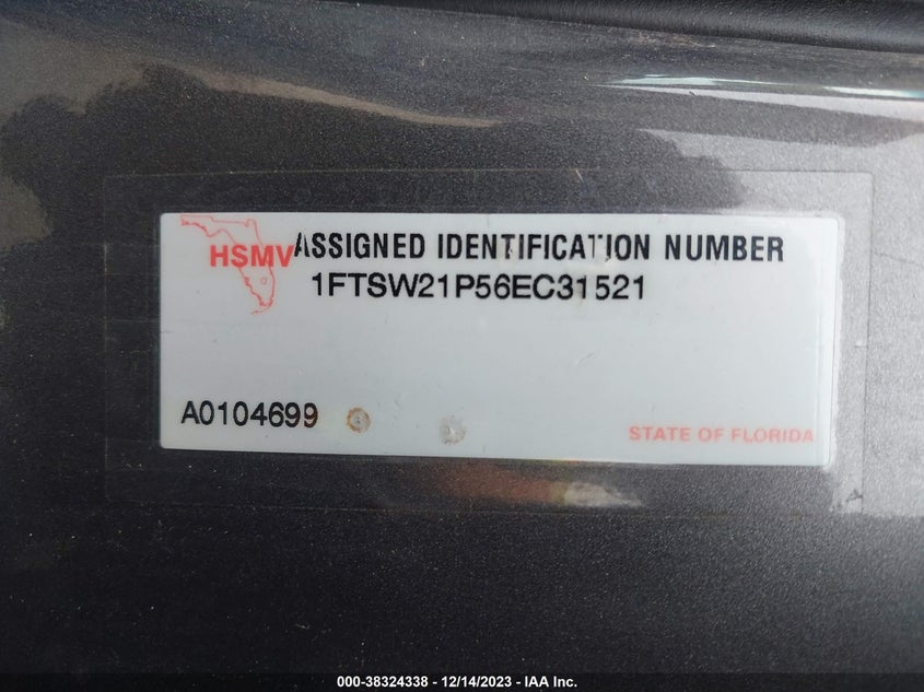2006 Ford F-250 Lariat/Xl/Xlt VIN: 1FTSW21P56EC31521 Lot: 38324338