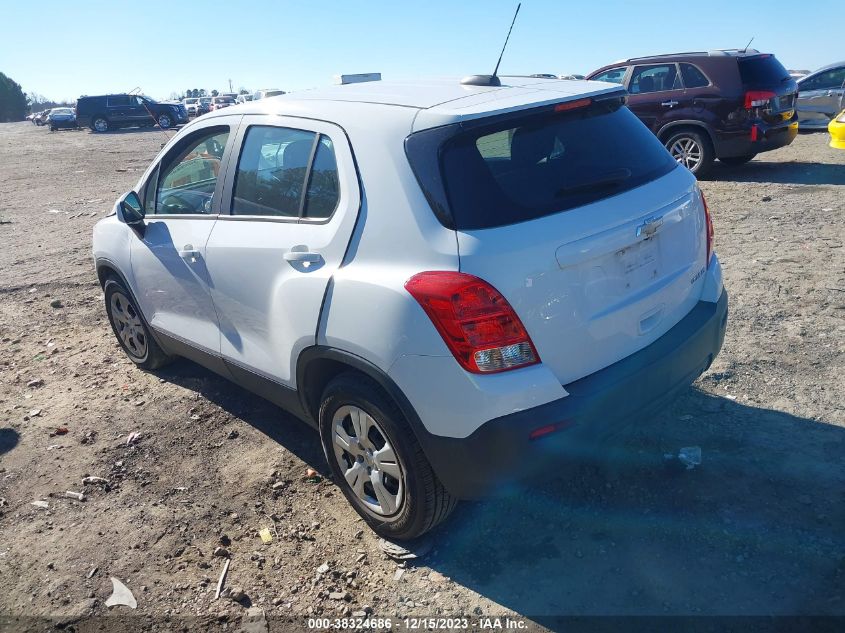 2015 Chevrolet Trax 1Ls VIN: KL7CJKSB3FB071014 Lot: 38324686