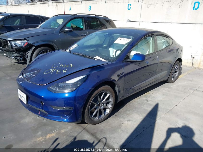 2022 Tesla Model 3 Rear-Wheel Drive VIN: 5YJ3E1EA6NF329865 Lot: 38325772