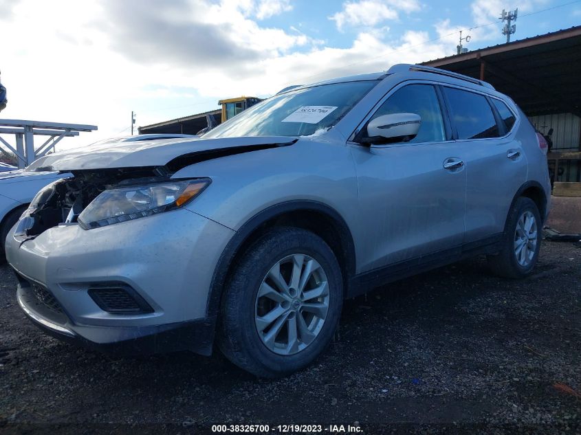 2016 Nissan Rogue Sv VIN: KNMAT2MV8GP733590 Lot: 38326700