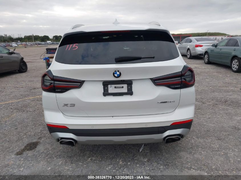 2022 BMW X3 Sdrive30I VIN: 5UX43DP06N9J74436 Lot: 38326770