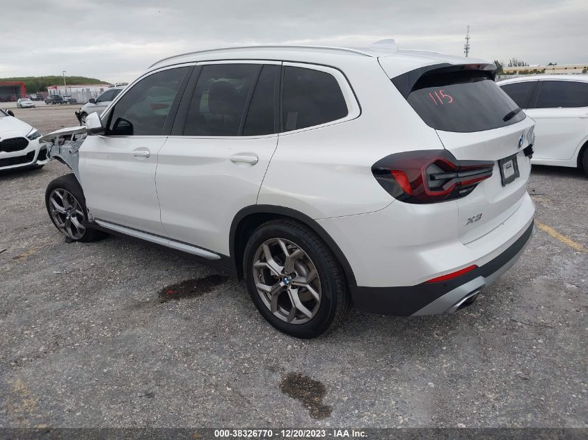 2022 BMW X3 Sdrive30I VIN: 5UX43DP06N9J74436 Lot: 38326770