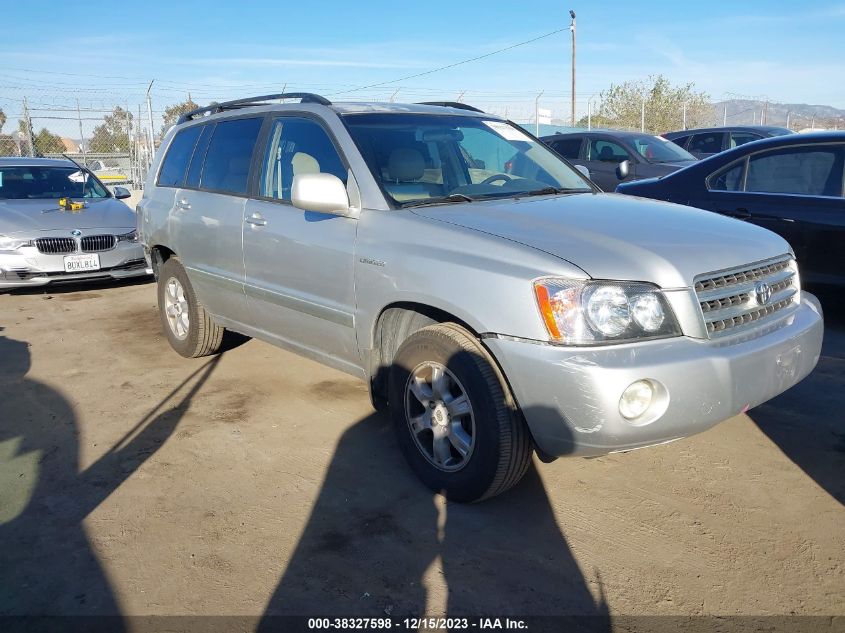 2002 Toyota Highlander Limited V6 VIN: JTEGF21A020069687 Lot: 38327598