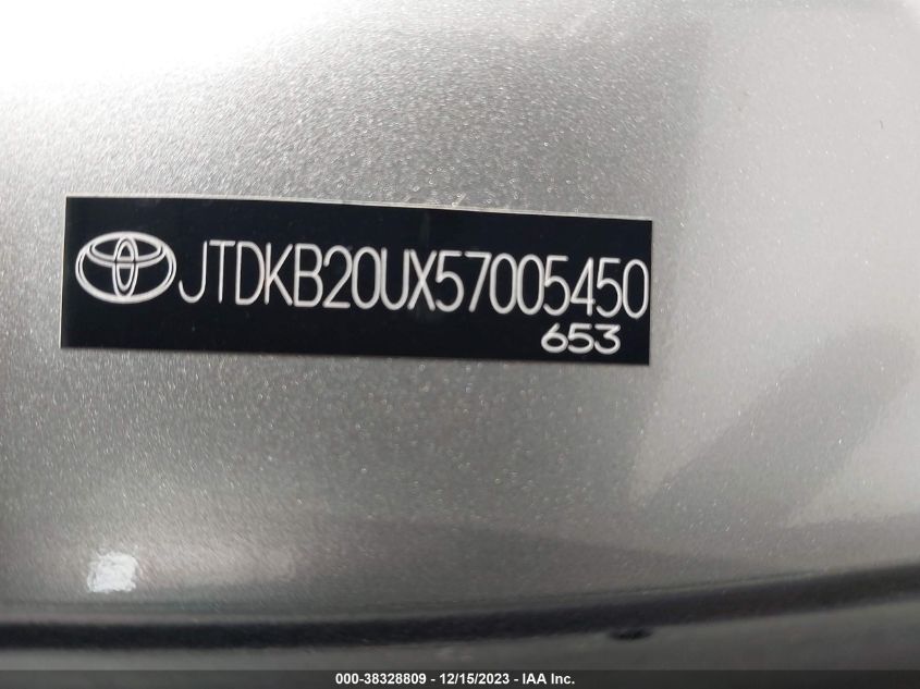 2005 Toyota Prius VIN: JTDKB20UX57005450 Lot: 38328809