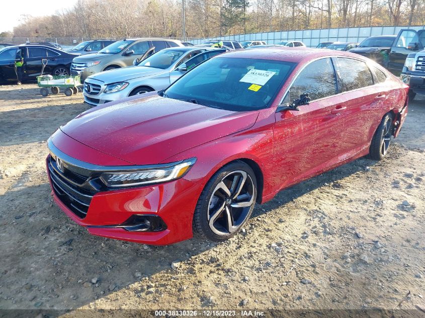 2021 Honda Accord Sport VIN: 1HGCV1F30MA017260 Lot: 38330326