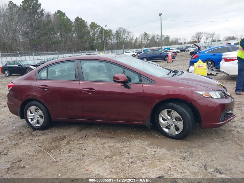 2013 Honda Civic Lx VIN: 19XFB2F5XDE029165 Lot: 38335591