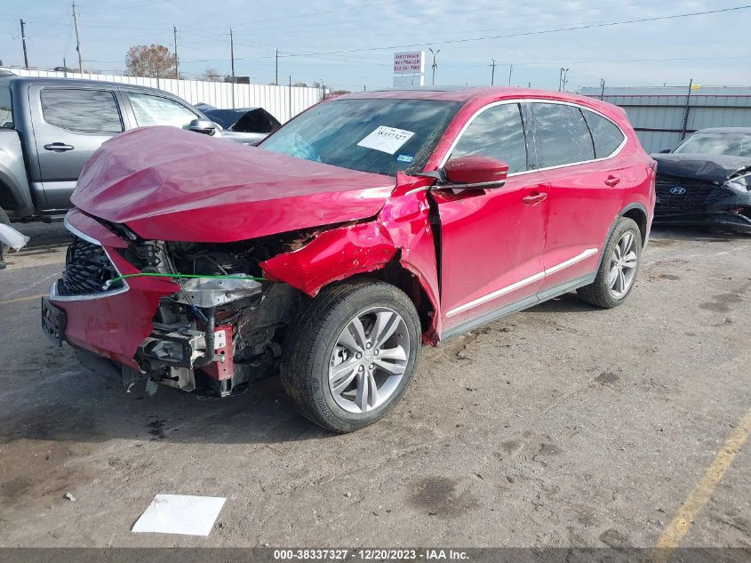 2022 Acura Mdx Base (A10) VIN: 5J8YE1H31NL008009 Lot: 38337327