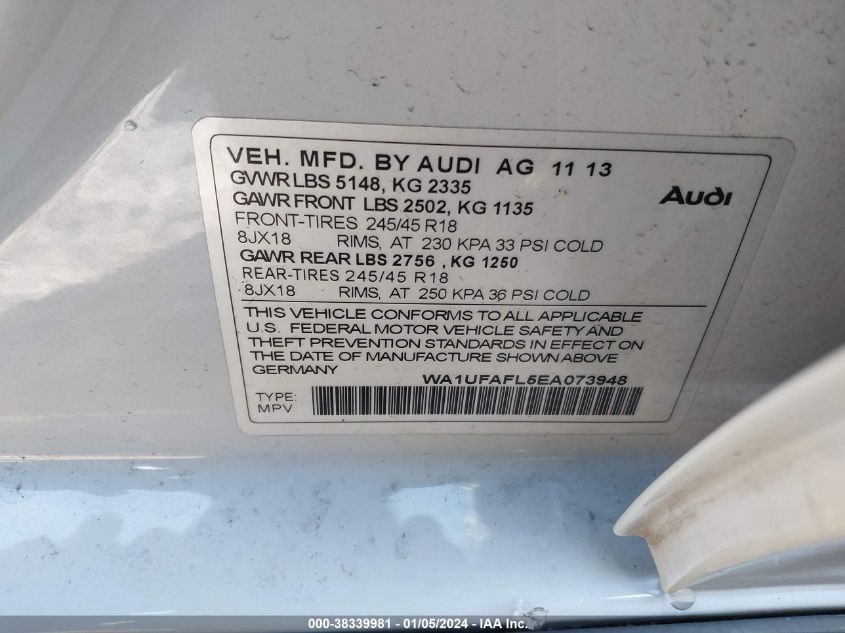 WA1UFAFL5EA073948 2014 Audi Allroad 2.0T Premium