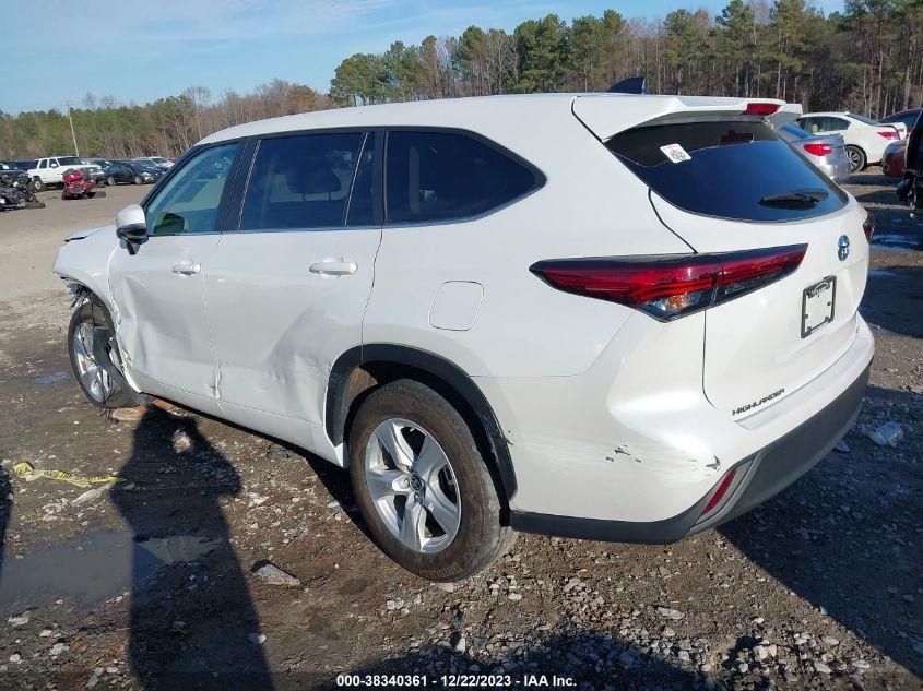 2023 Toyota Highlander Hybrid Le VIN: 5TDZARAH0PS519019 Lot: 38340361