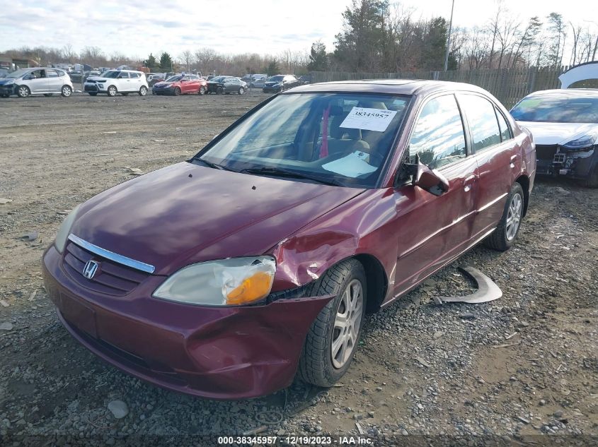 2003 Honda Civic Ex VIN: 2HGES26763H601897 Lot: 38345957