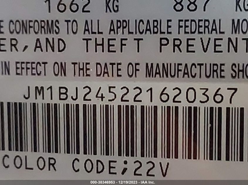 JM1BJ245221620367 2002 Mazda Protege5 Base (A4)/Base (M5)