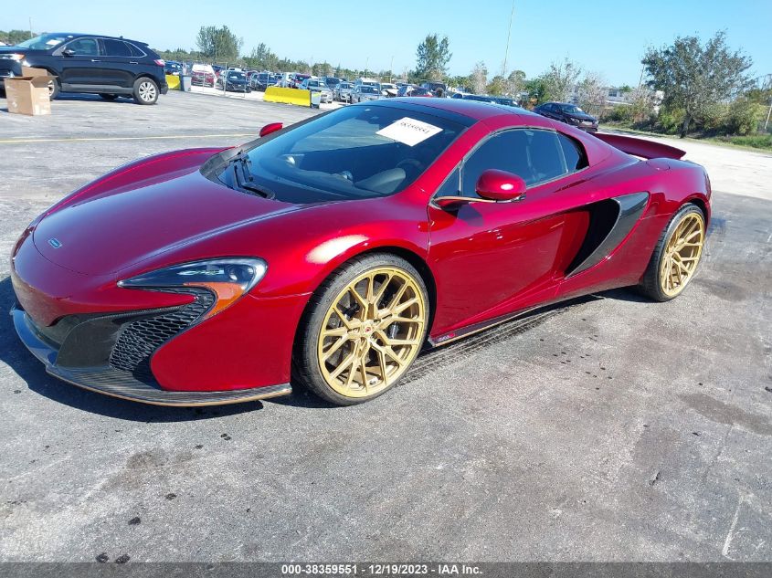 2015 Mclaren 650S VIN: SBM11FAA6FW004594 Lot: 38359551