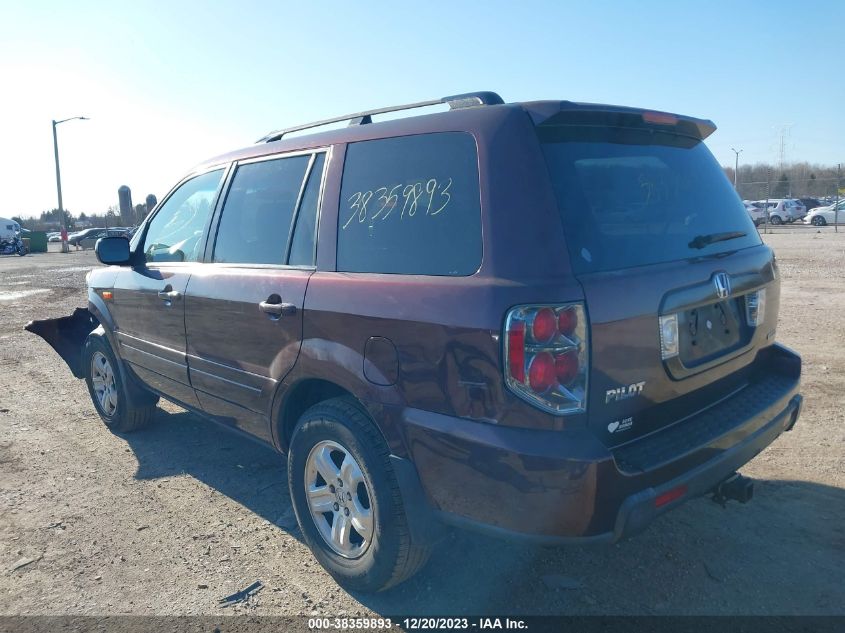 2008 Honda Pilot Vp VIN: 5FNYF18298B038031 Lot: 38359893