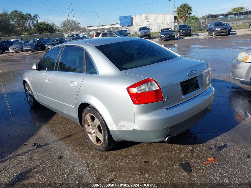 2002 Audi A4 3.0L VIN: WAUJT68E62A252585 Lot: 38360507