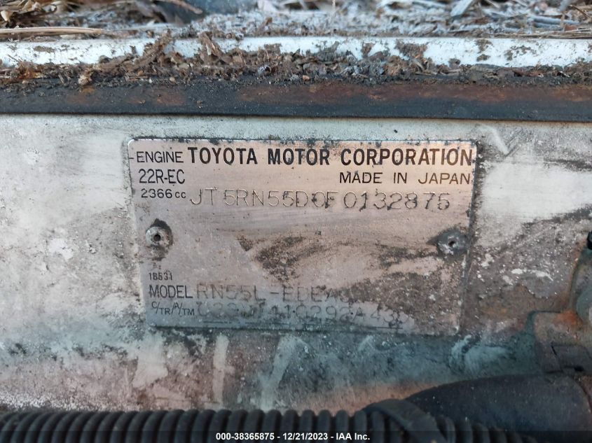 JT5RN55D0F0132875 1985 Toyota Pickup Commercial/Camper Rn55