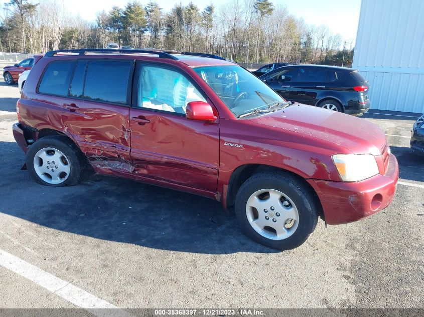 2005 Toyota Highlander Limited V6 VIN: JTEEP21A450080068 Lot: 38368397