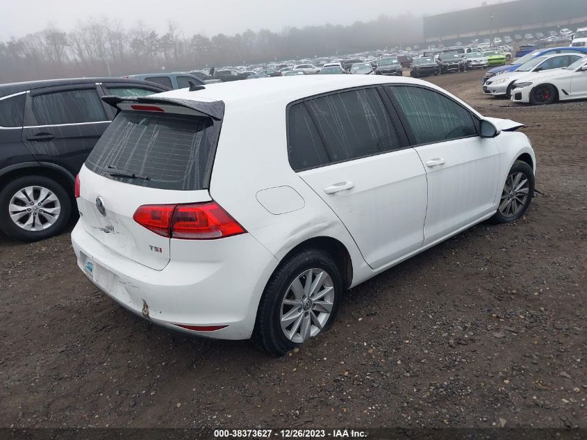 2015 Volkswagen Golf Tsi S 4-Door VIN: 3VW217AU1FM041921 Lot: 38373627