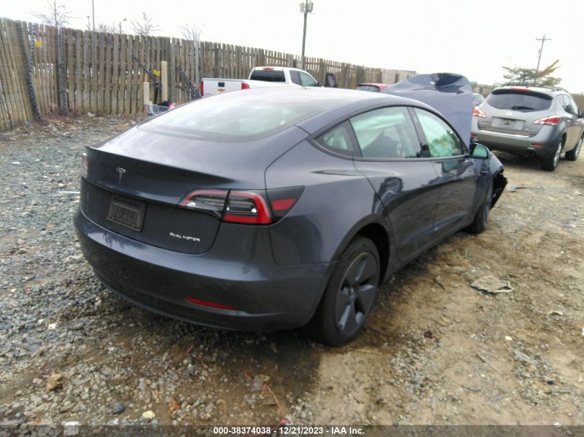 2022 Tesla Model 3 Long Range Dual Motor All-Wheel Drive VIN: 5YJ3E1EB1NF261354 Lot: 38374038